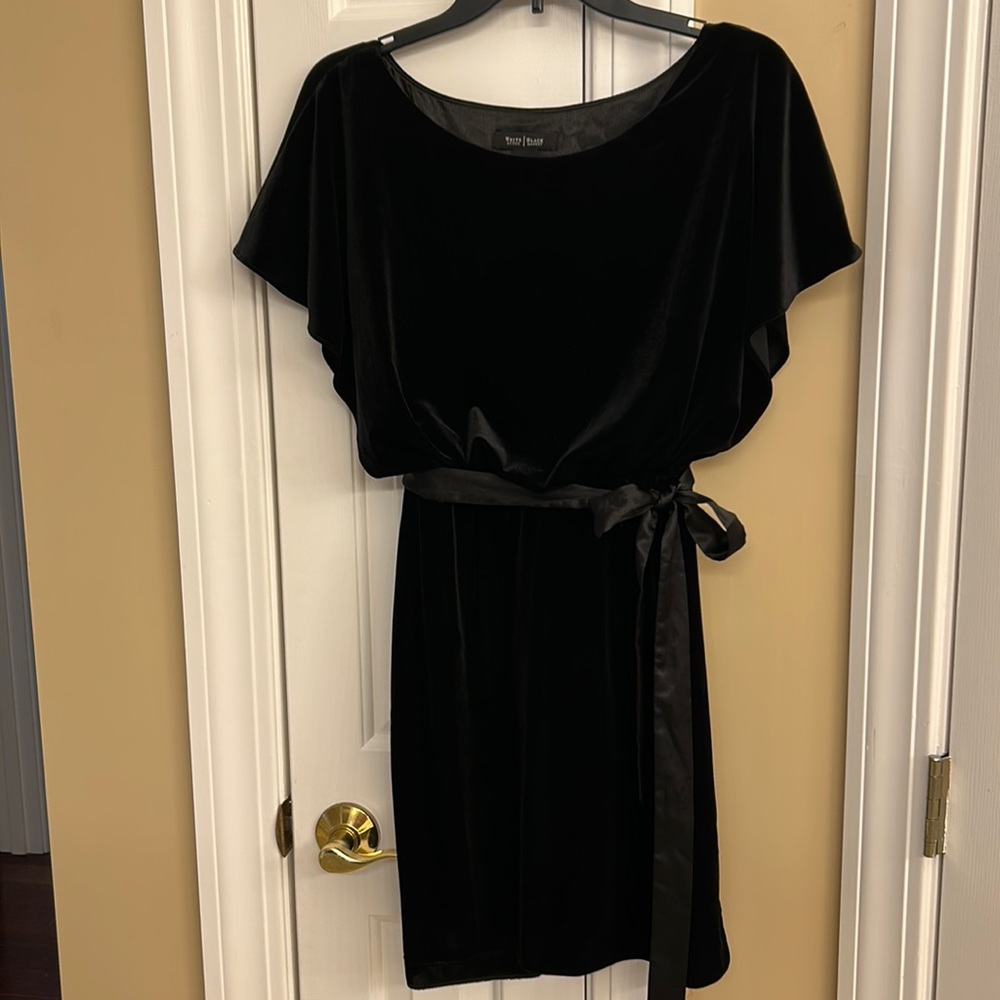 WHBM black velvet dress